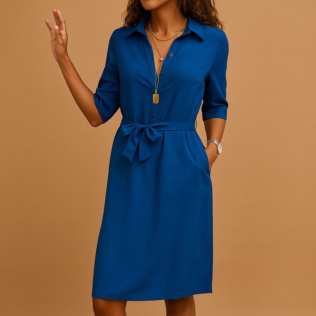 Elegant modern dress for women with flattering fit and timeless design, ideal for work, casual days, or elegant evenings.