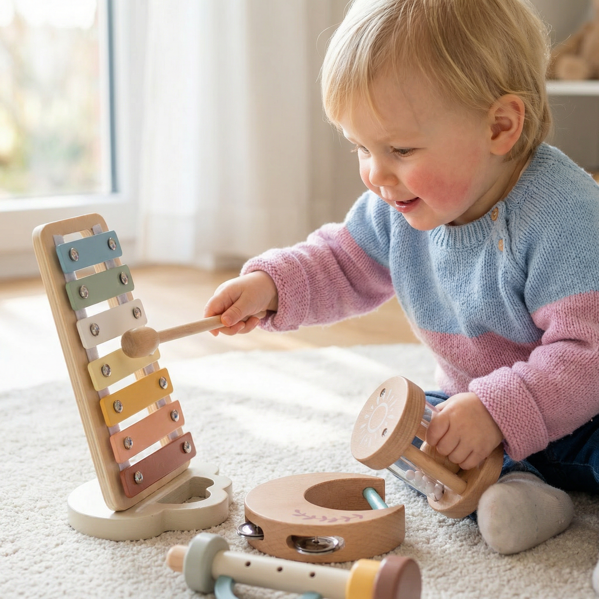 Baby Wooden Sound Play Set – 6-Piece Sensory Music & Sound Toy