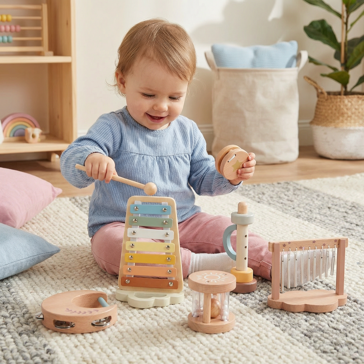 Baby Wooden Sound Play Set – 6-Piece Sensory Music & Sound Toy