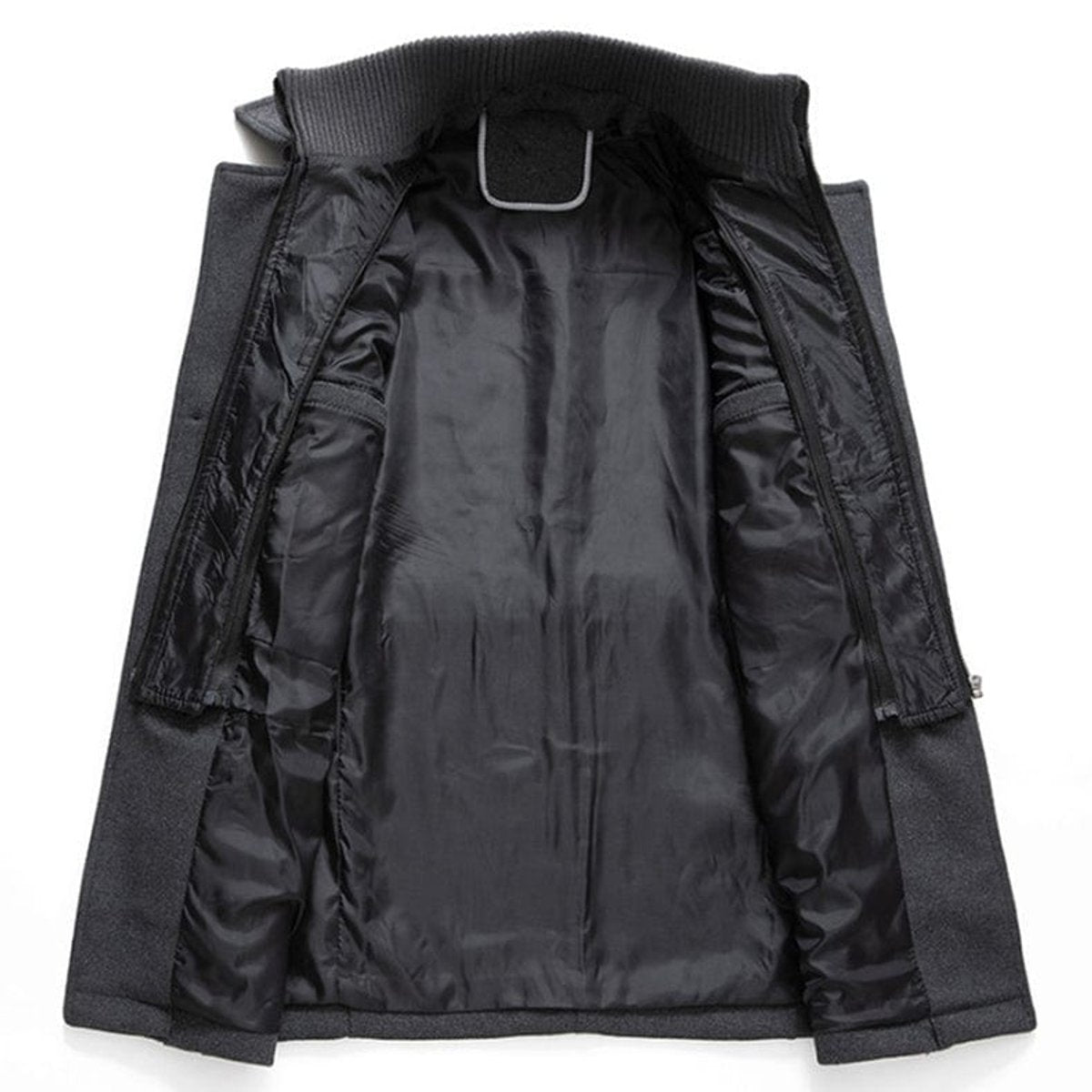 Men's Two-Piece Wool Coat Slim-Fit Winter Coat with Knit Collar