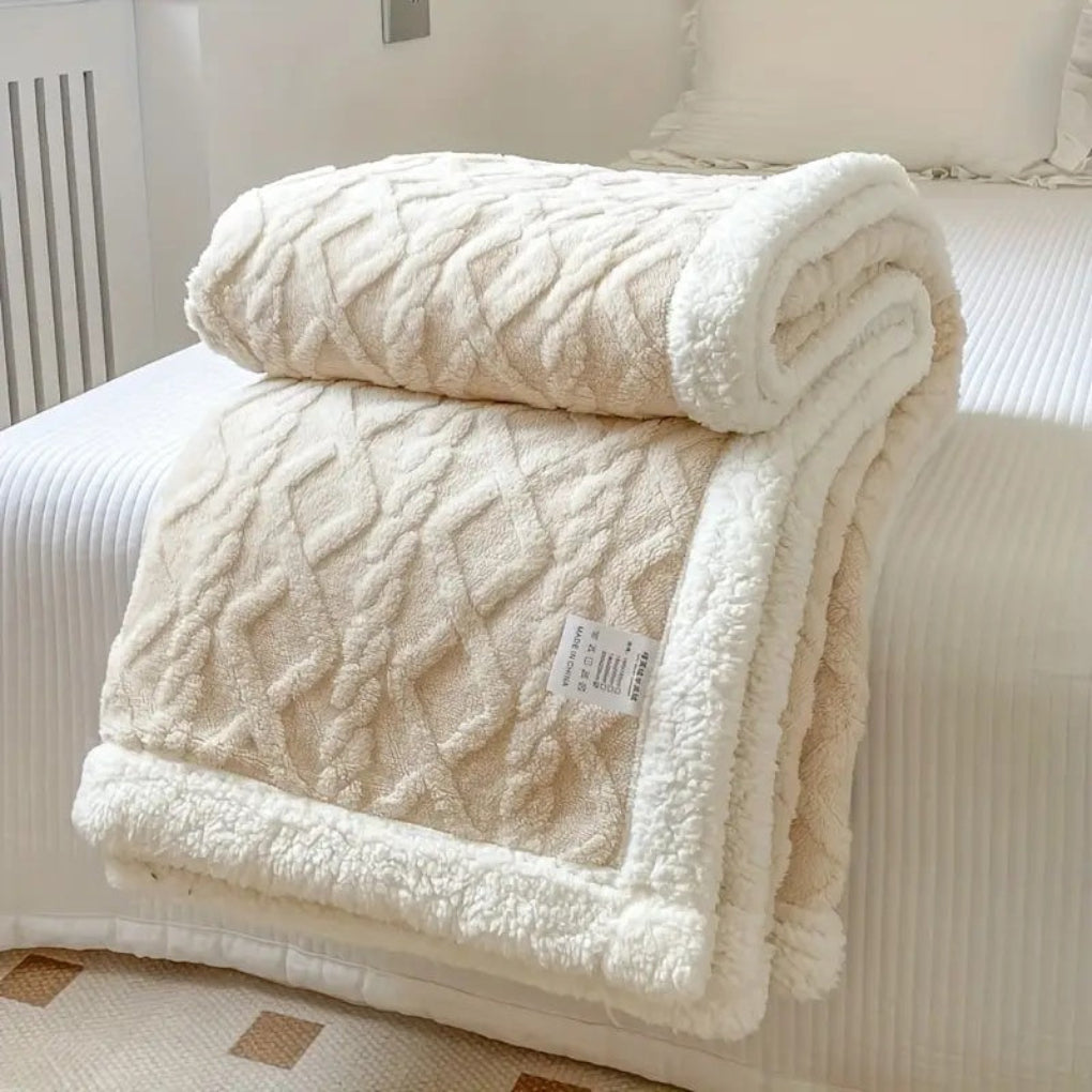 Diamond Knit Sherpa Blanket
