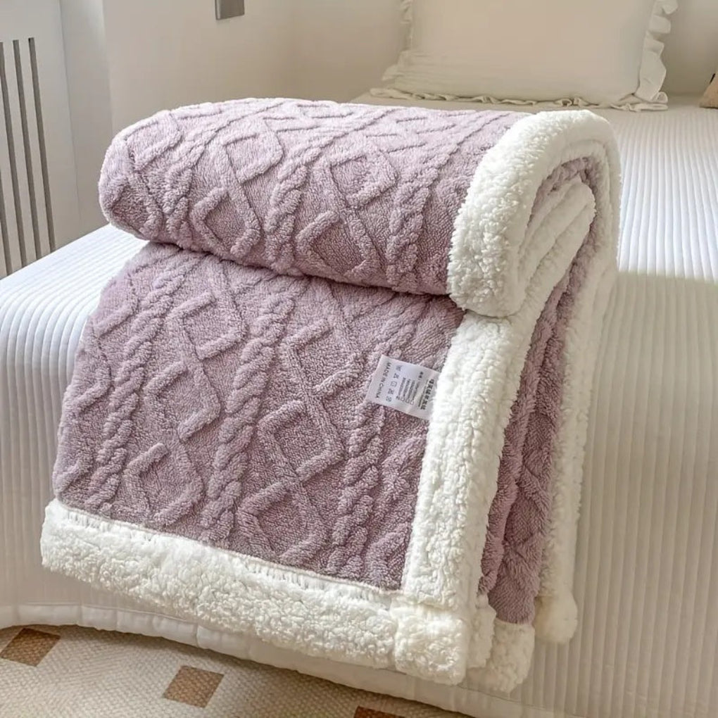 Diamond Knit Sherpa Blanket