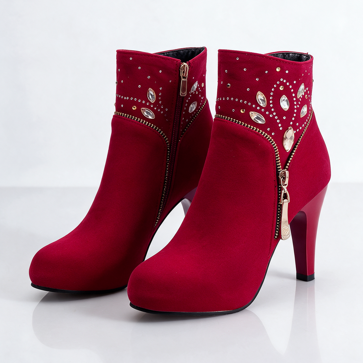 Rhinestone Ankle Boots