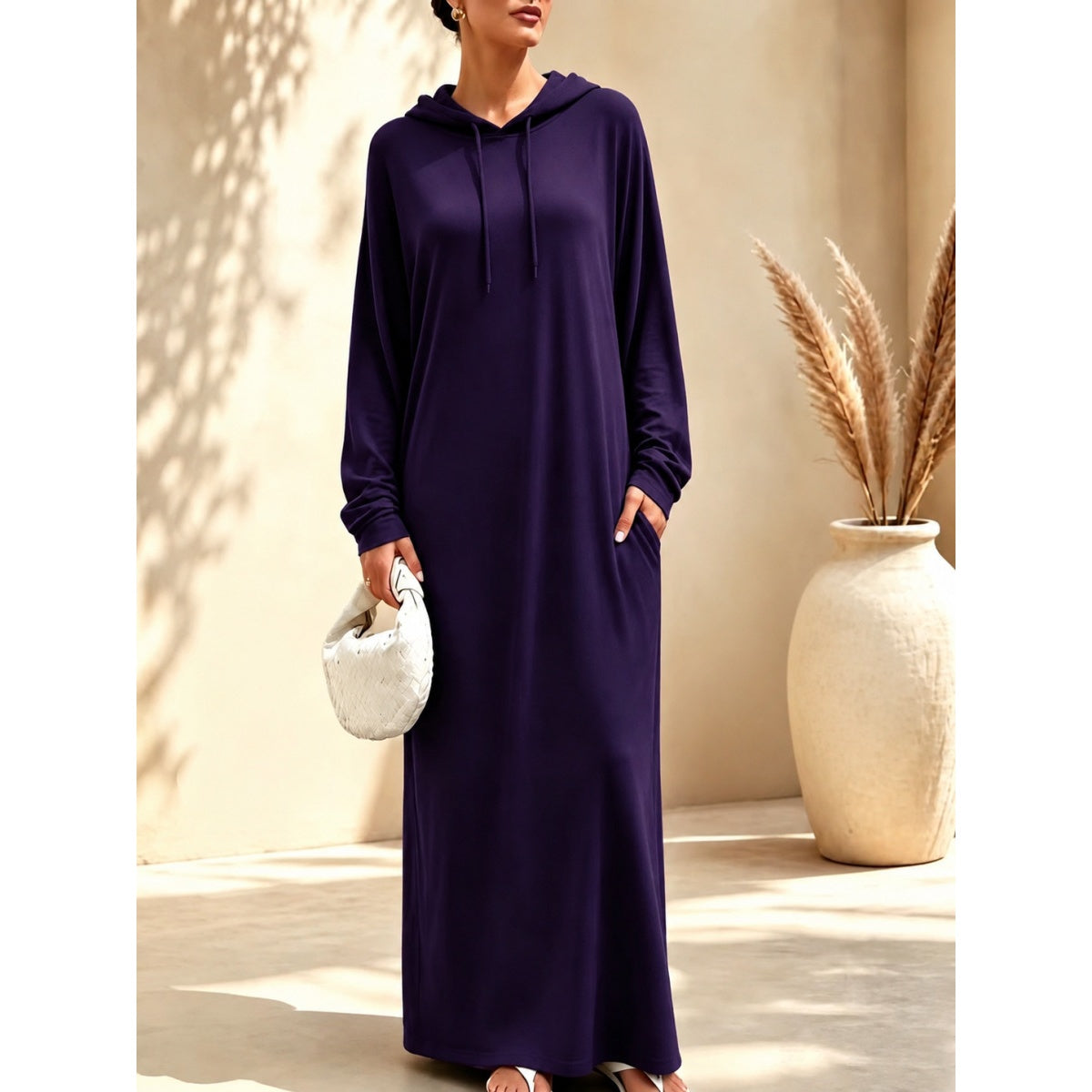 Women's Oversized Hooded Maxi Dress for Fall & Winter