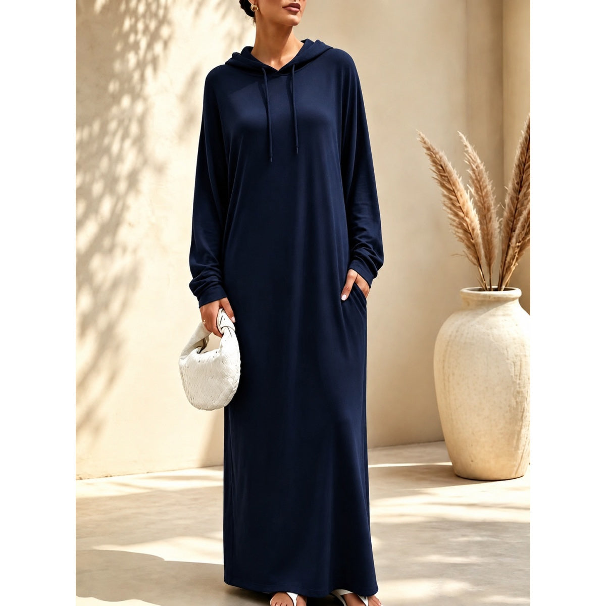 Women's Oversized Hooded Maxi Dress for Fall & Winter