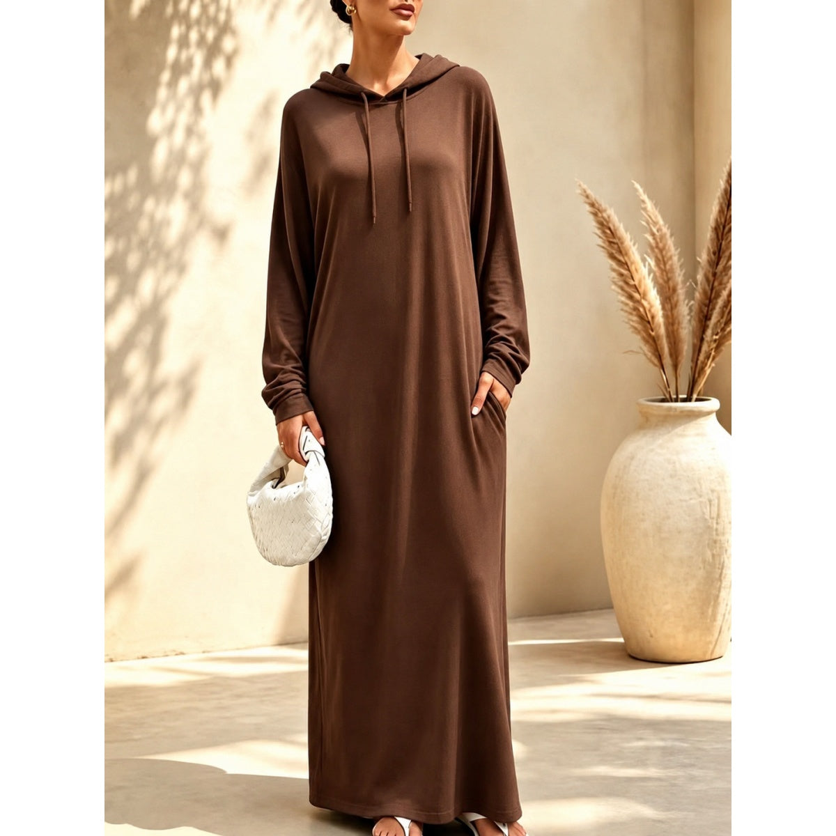 Women's Oversized Hooded Maxi Dress for Fall & Winter