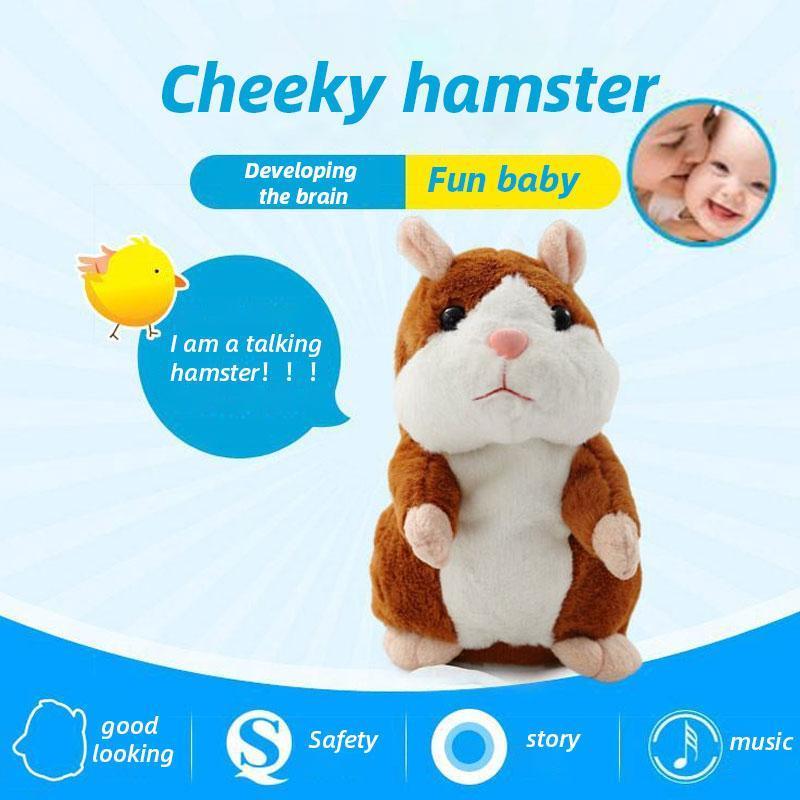 Talking Hamster Plush – Repeats Whatever You Say, Auto Head-Shaking, Hilarious Fun for Kids & Adults