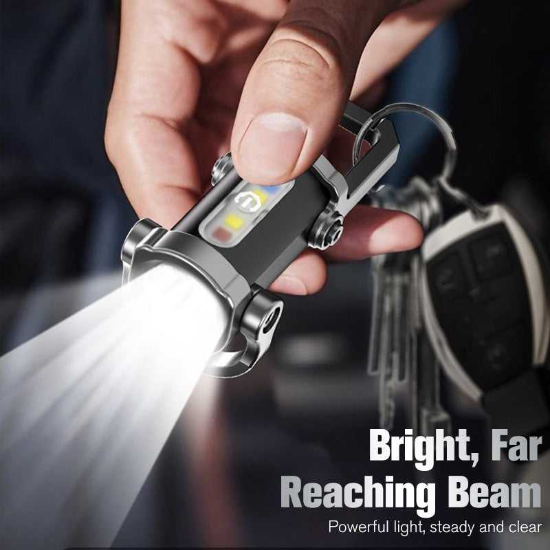 USB-C Rechargeable Keychain Flashlight | 500 Lumens EDC Mini Light, IPX6 Waterproof