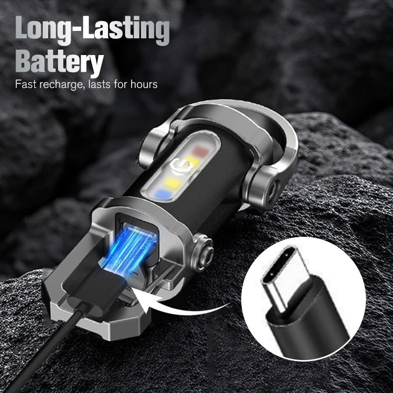 USB-C Rechargeable Keychain Flashlight | 500 Lumens EDC Mini Light, IPX6 Waterproof