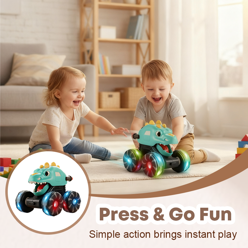 Press & Go Dinosaur Toy Car With Lights