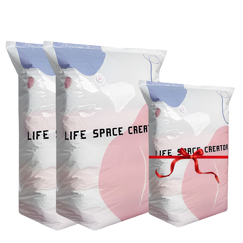 Large Compressible Vacuum Storage Bag - No Pump, Waterproof & Ideal for Saving Space in Suitcases and at Home