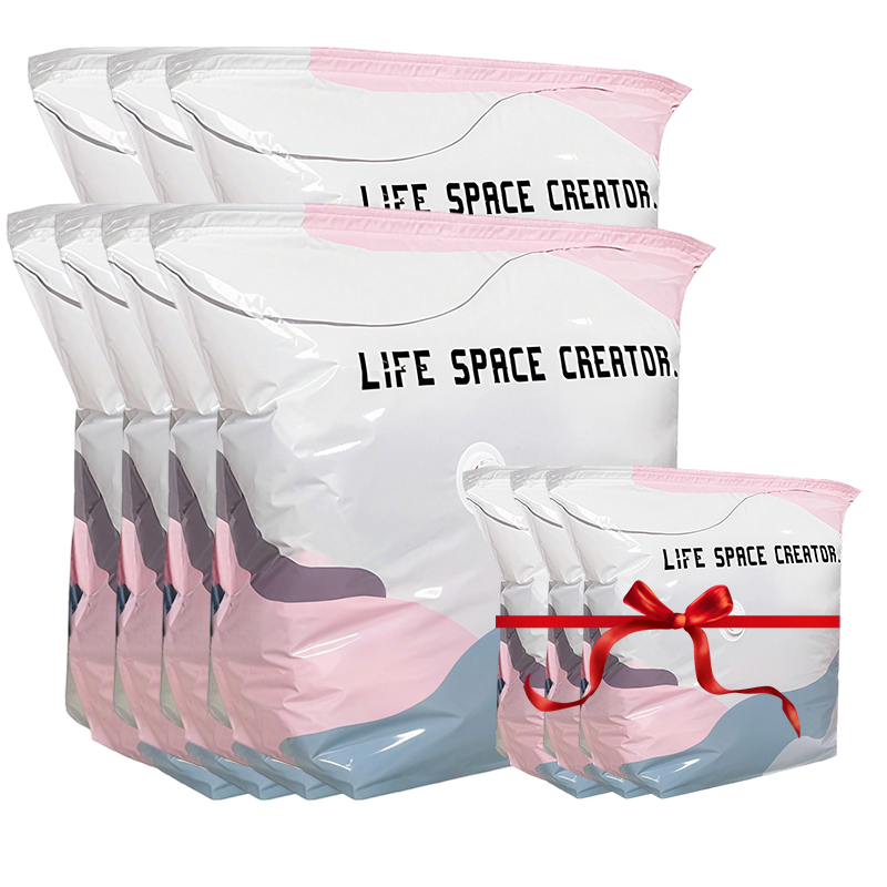 Large Compressible Vacuum Storage Bag - No Pump, Waterproof & Ideal for Saving Space in Suitcases and at Home