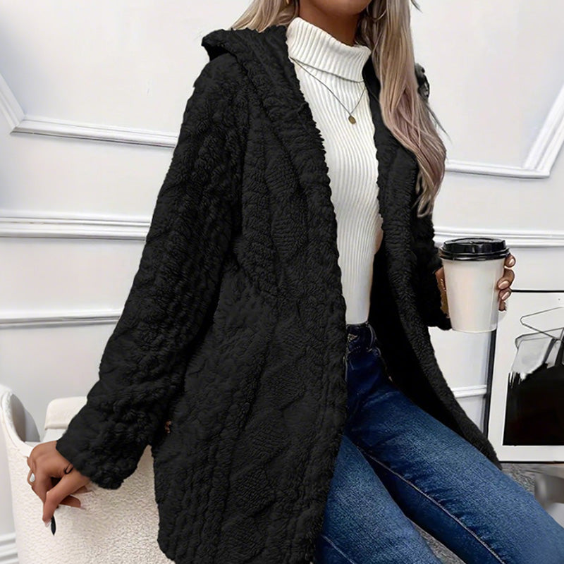 Button-Up Hooded Jacket for Women