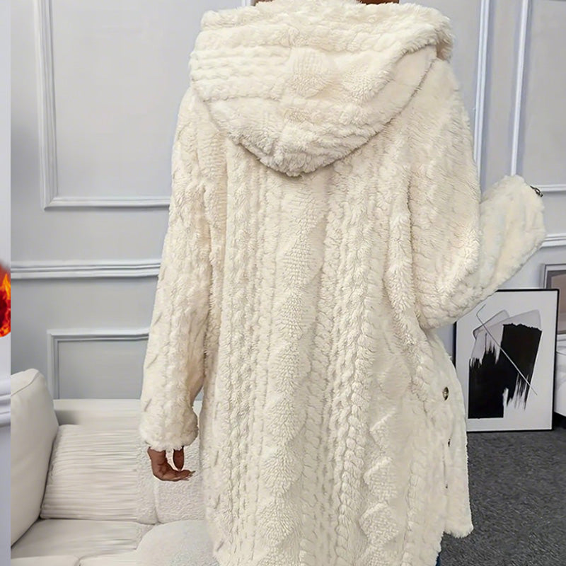 Button-Up Hooded Jacket for Women