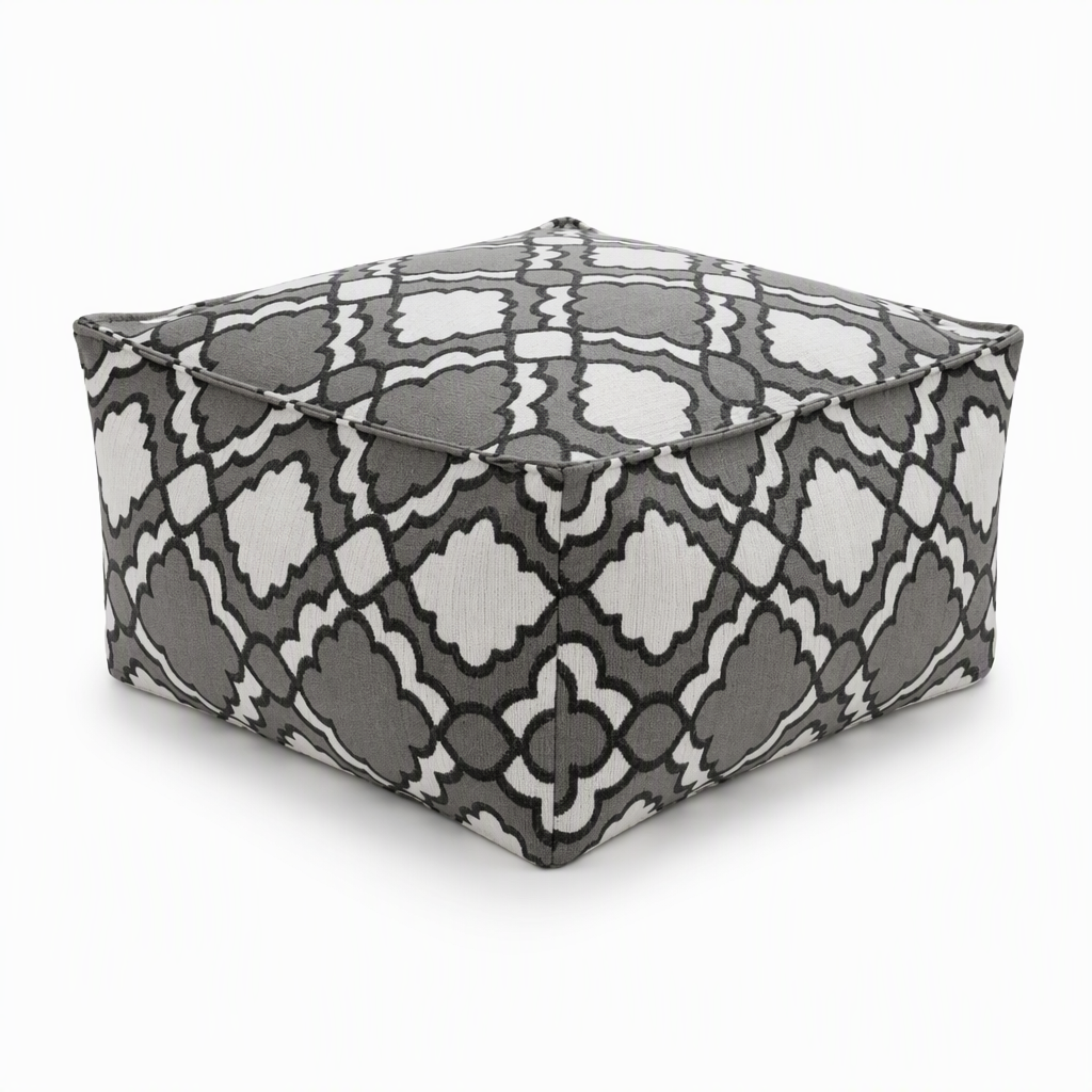 Storage Pouf Cover – Large Zipper, Washable & 45x45x23cm